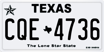 TX license plate CQE4736