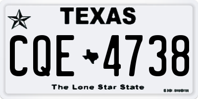 TX license plate CQE4738