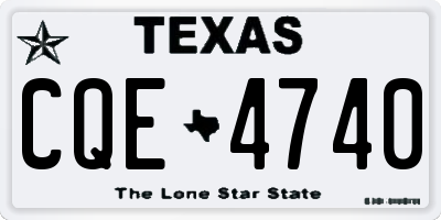 TX license plate CQE4740