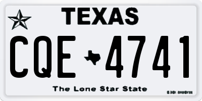 TX license plate CQE4741