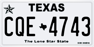 TX license plate CQE4743