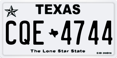 TX license plate CQE4744