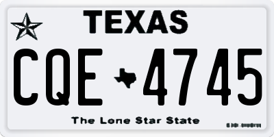 TX license plate CQE4745