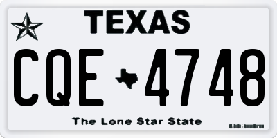 TX license plate CQE4748