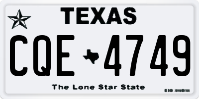 TX license plate CQE4749