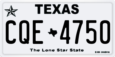 TX license plate CQE4750