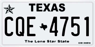 TX license plate CQE4751