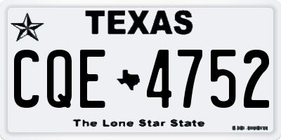 TX license plate CQE4752