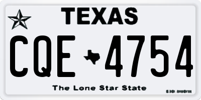 TX license plate CQE4754