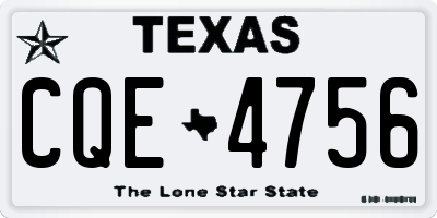 TX license plate CQE4756
