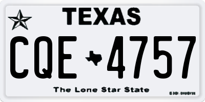 TX license plate CQE4757