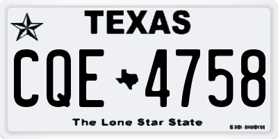 TX license plate CQE4758