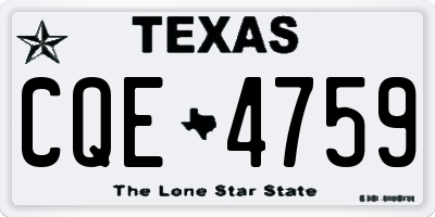 TX license plate CQE4759