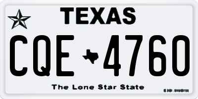 TX license plate CQE4760