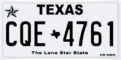 TX license plate CQE4761