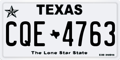 TX license plate CQE4763