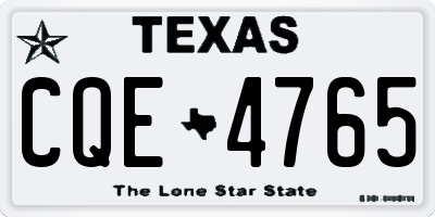 TX license plate CQE4765