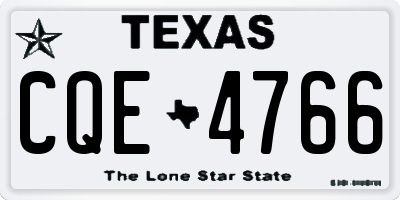 TX license plate CQE4766