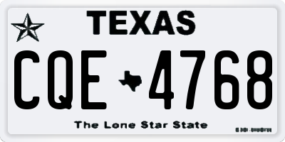 TX license plate CQE4768
