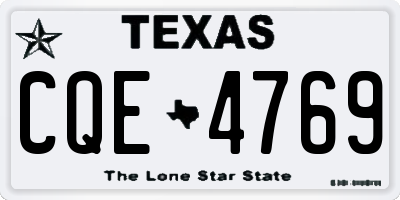 TX license plate CQE4769