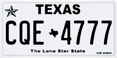 TX license plate CQE4777
