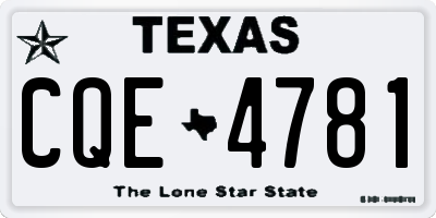 TX license plate CQE4781