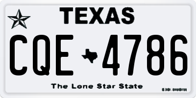TX license plate CQE4786