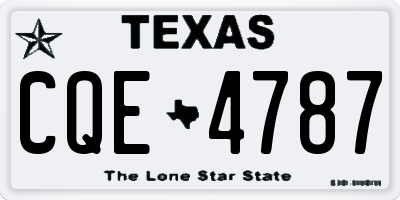 TX license plate CQE4787
