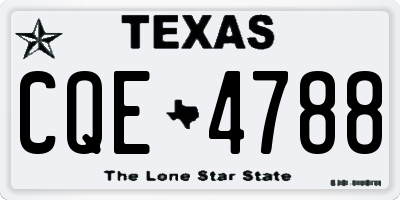 TX license plate CQE4788