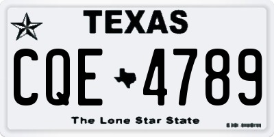 TX license plate CQE4789