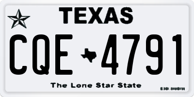 TX license plate CQE4791