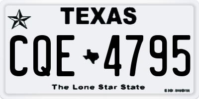 TX license plate CQE4795