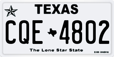 TX license plate CQE4802