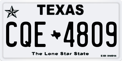 TX license plate CQE4809
