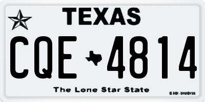 TX license plate CQE4814