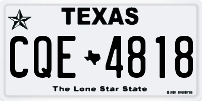 TX license plate CQE4818