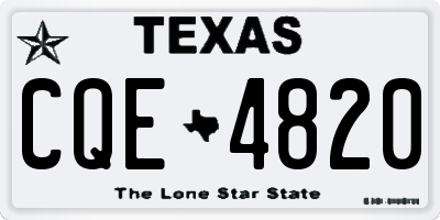 TX license plate CQE4820