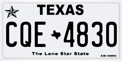 TX license plate CQE4830