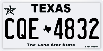 TX license plate CQE4832