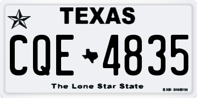 TX license plate CQE4835