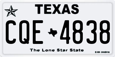 TX license plate CQE4838