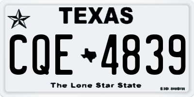 TX license plate CQE4839