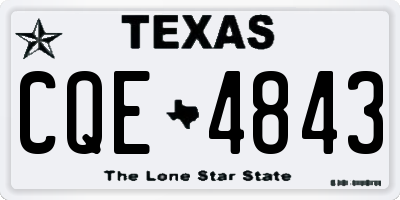 TX license plate CQE4843