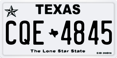 TX license plate CQE4845