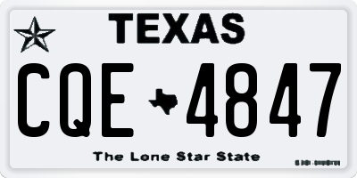 TX license plate CQE4847