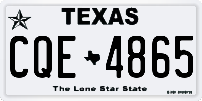 TX license plate CQE4865