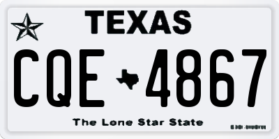 TX license plate CQE4867