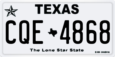 TX license plate CQE4868