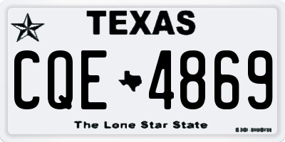 TX license plate CQE4869