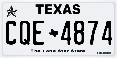 TX license plate CQE4874
